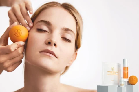 Mujer con actitud relajada mientras le aplican el tratamiento antifatiga con Vitamina C Pura de Germaine de Capuccini