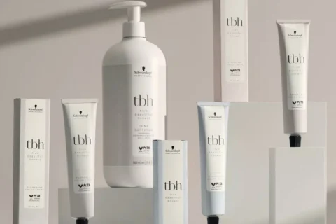 Imagen de la familia de productos TBH de Schwarzkopf con diferentes tipos de envases y packagings
